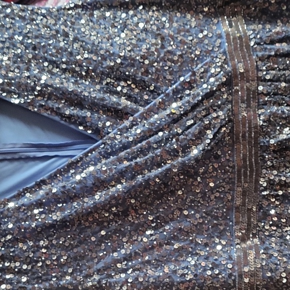 Mac duggal 5489 size 14 Blue Cap Sleeve Ombre Gown NWT  MOB - Picture 6 of 8